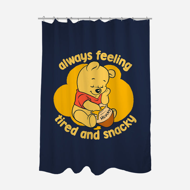 Cute Tired Snacky Bear-None-Polyester-Shower Curtain-Studio Mootant