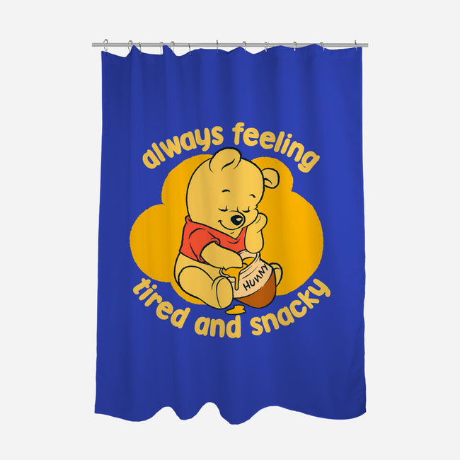 Cute Tired Snacky Bear-None-Polyester-Shower Curtain-Studio Mootant