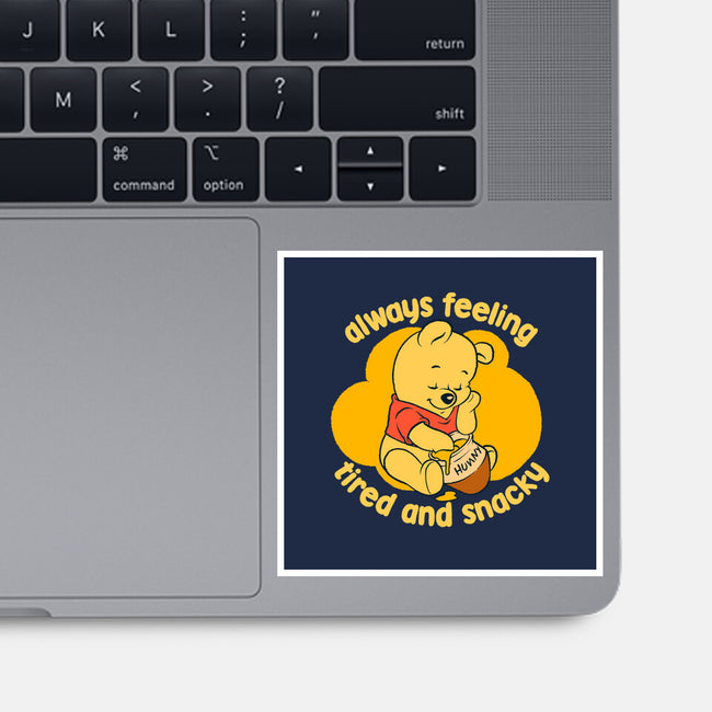 Cute Tired Snacky Bear-None-Glossy-Sticker-Studio Mootant