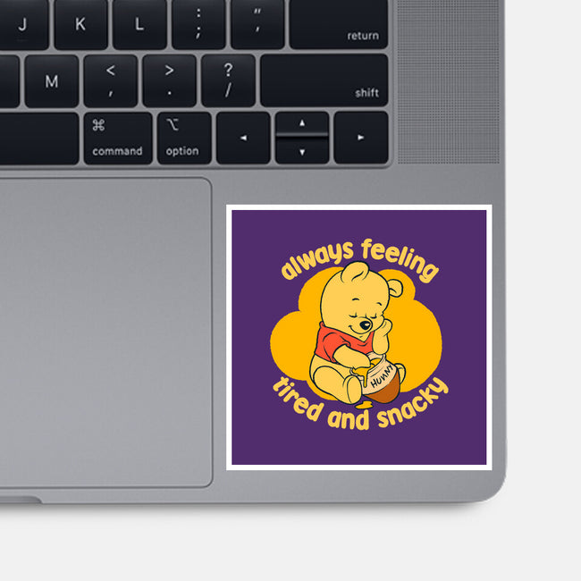 Cute Tired Snacky Bear-None-Glossy-Sticker-Studio Mootant