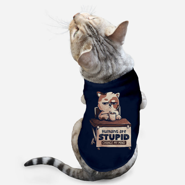 Humans Are Stupid-Cat-Basic-Pet Tank-eduely