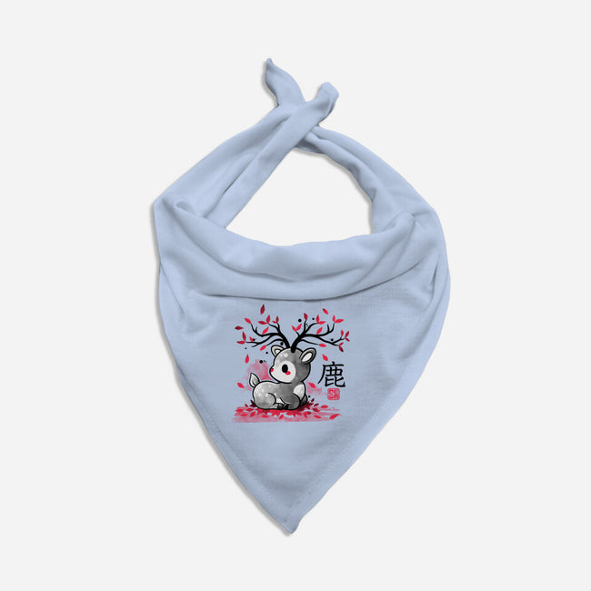 Japanese Deer In Autumn-Cat-Bandana-Pet Collar-NemiMakeit