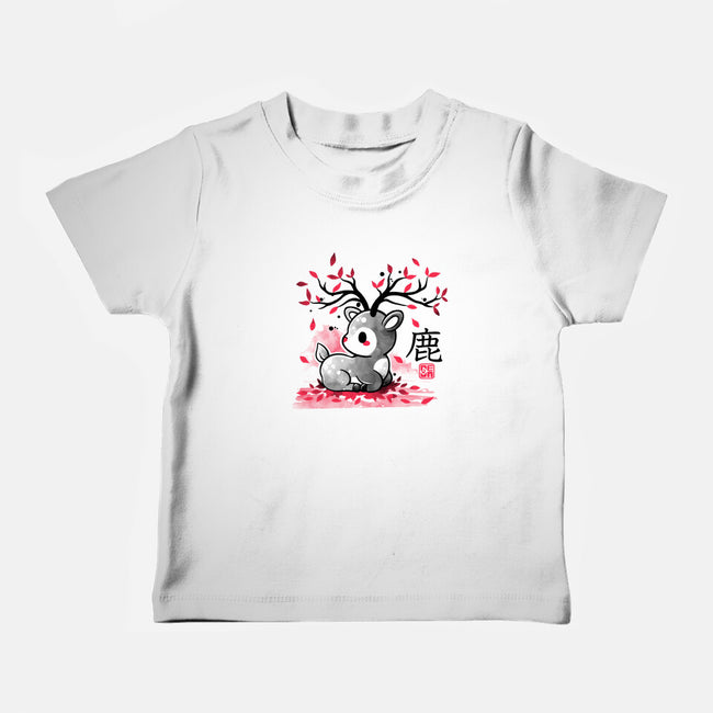 Japanese Deer In Autumn-Baby-Basic-Tee-NemiMakeit