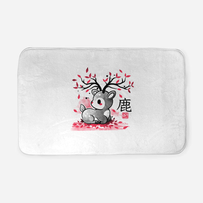 Japanese Deer In Autumn-None-Memory Foam-Bath Mat-NemiMakeit