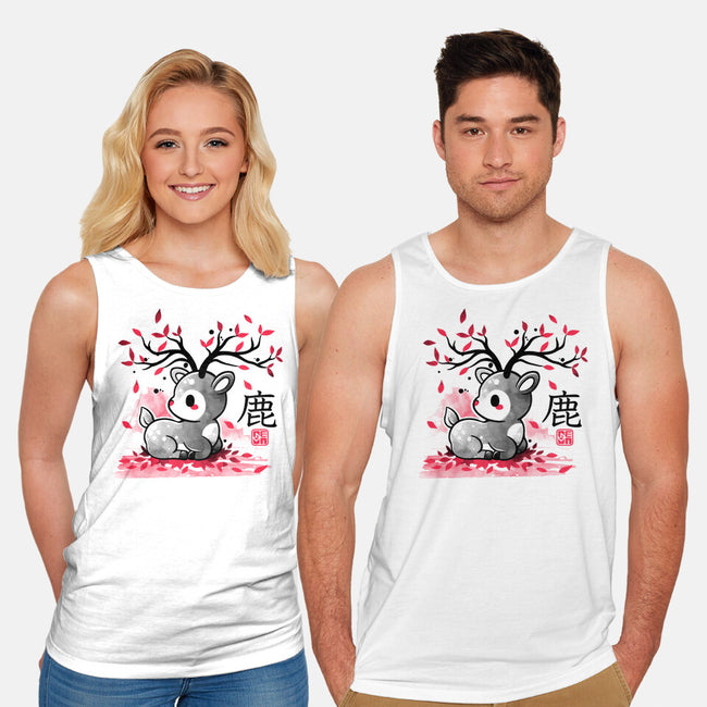 Japanese Deer In Autumn-Unisex-Basic-Tank-NemiMakeit