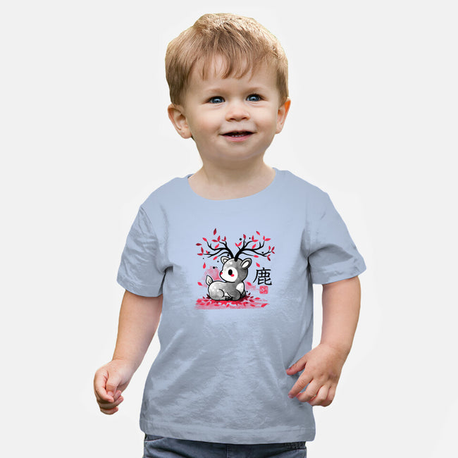 Japanese Deer In Autumn-Baby-Basic-Tee-NemiMakeit