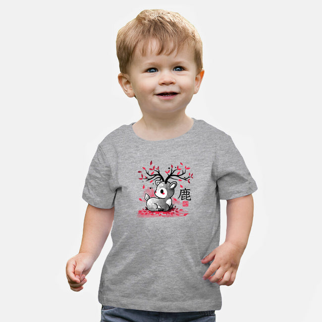 Japanese Deer In Autumn-Baby-Basic-Tee-NemiMakeit