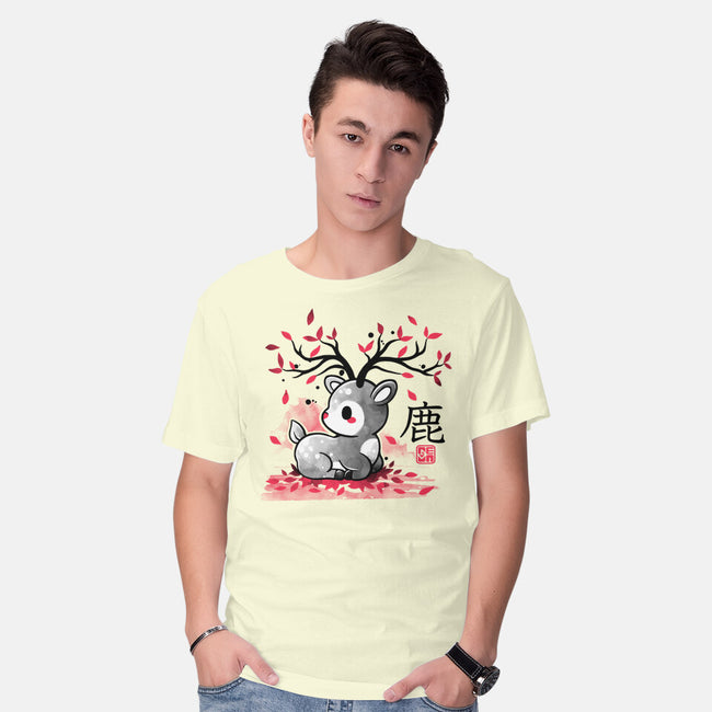 Japanese Deer In Autumn-Mens-Basic-Tee-NemiMakeit