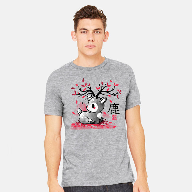 Japanese Deer In Autumn-Mens-Heavyweight-Tee-NemiMakeit