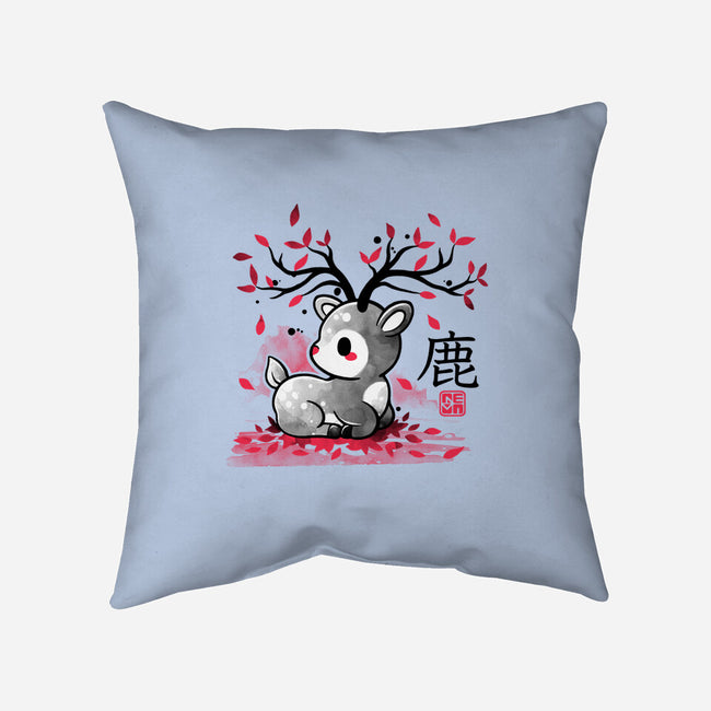 Japanese Deer In Autumn-None-Removable Cover-Throw Pillow-NemiMakeit