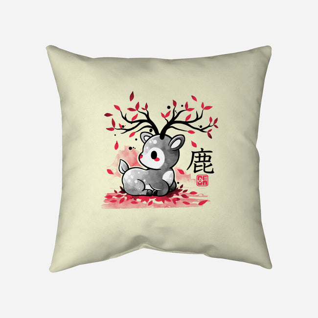 Japanese Deer In Autumn-None-Removable Cover-Throw Pillow-NemiMakeit