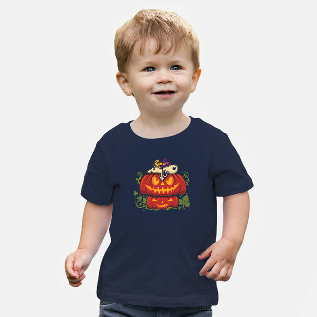 Beagle's Pumpkin House-Baby-Basic-Tee-erion_designs