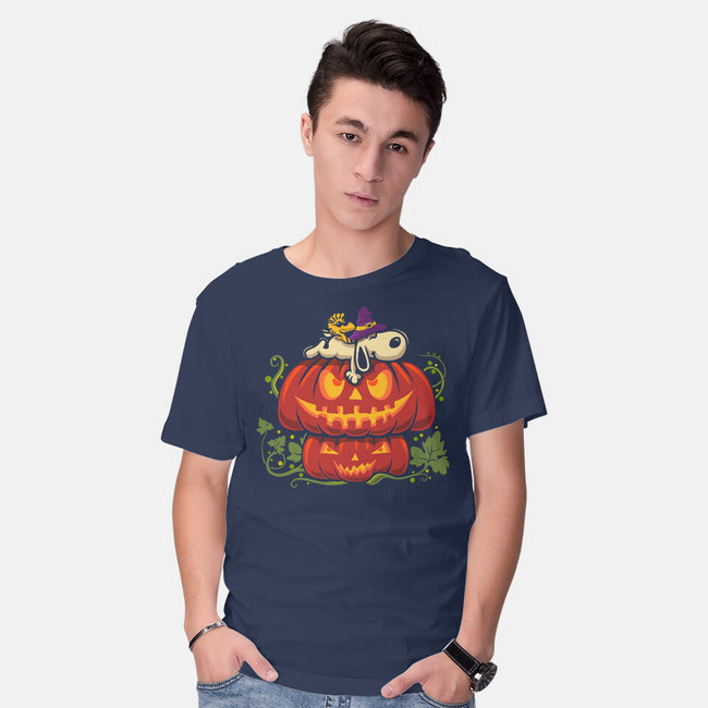 Beagle's Pumpkin House-Mens-Basic-Tee-erion_designs