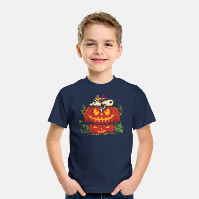 Beagle's Pumpkin House-Youth-Basic-Tee-erion_designs