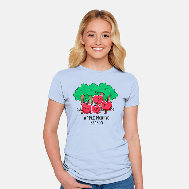 Apple Picking-Womens-Fitted-Tee-Made With Awesome