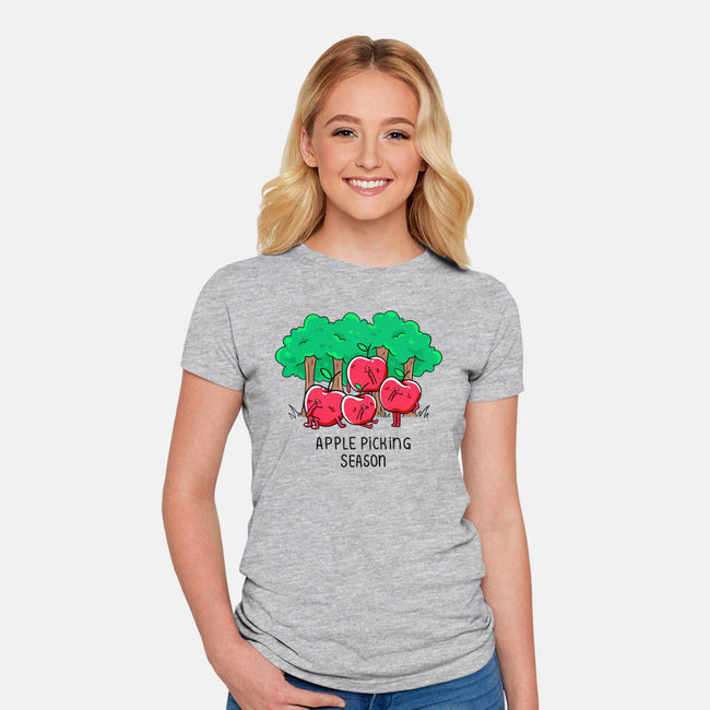 Apple Picking-Womens-Fitted-Tee-Made With Awesome