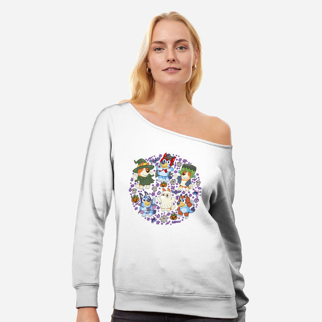 Halloweentime Dogs-Womens-Off Shoulder-Sweatshirt-Andriu