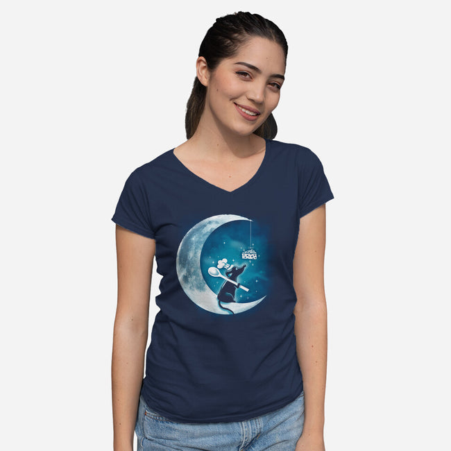 Dream Mouse-Womens-V-Neck-Tee-Vallina84