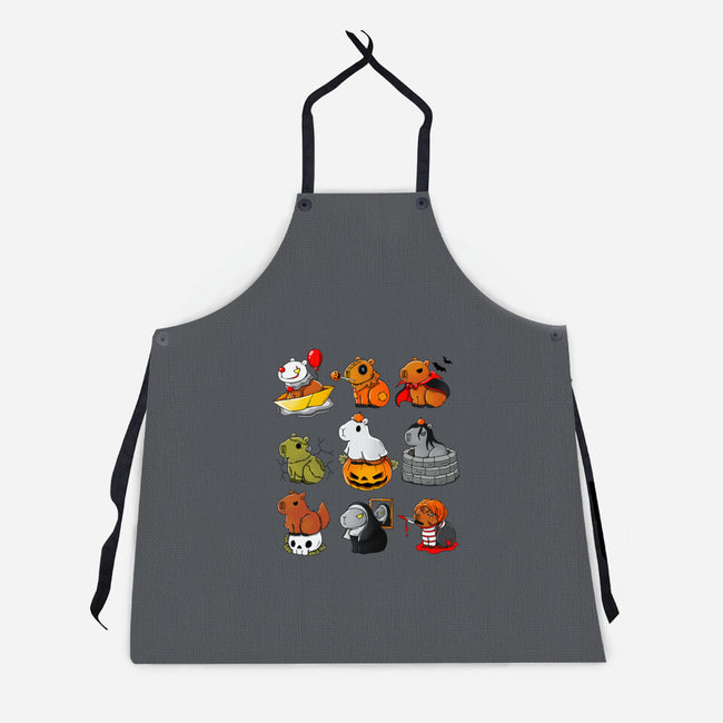 Horror Capybara-Unisex-Kitchen-Apron-Vallina84