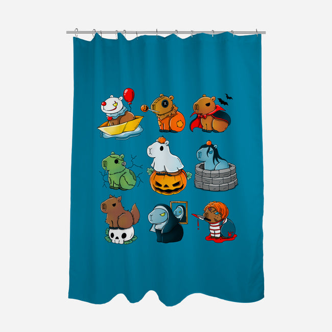 Horror Capybara-None-Polyester-Shower Curtain-Vallina84