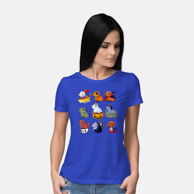 Horror Capybara-Womens-Basic-Tee-Vallina84