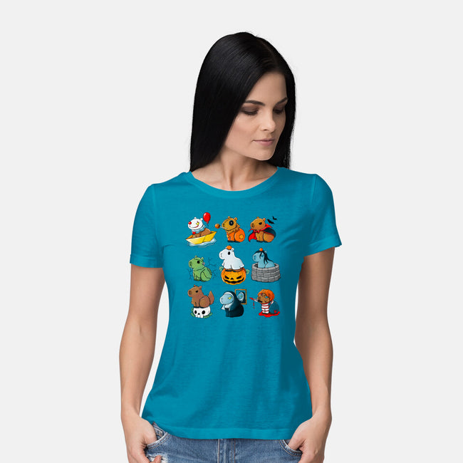 Horror Capybara-Womens-Basic-Tee-Vallina84