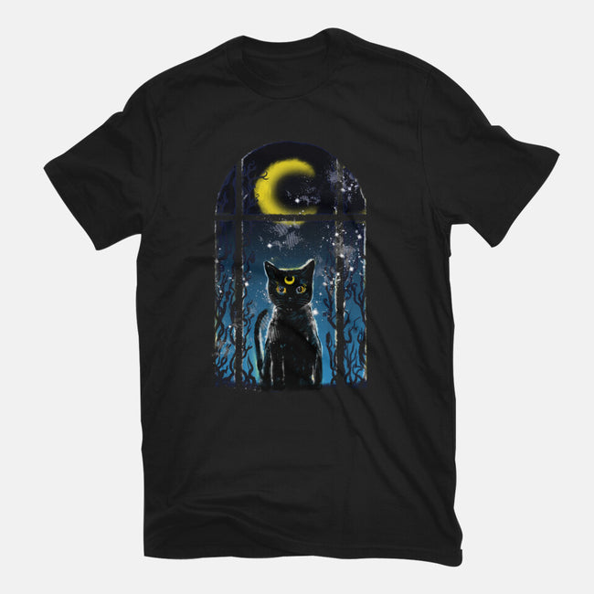 Moon Visitor-Mens-Basic-Tee-kharmazero