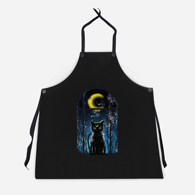 Moon Visitor-Unisex-Kitchen-Apron-kharmazero