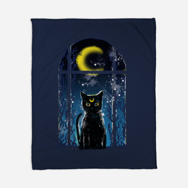 Moon Visitor-None-Fleece-Blanket-kharmazero