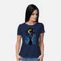 Moon Visitor-Womens-Basic-Tee-kharmazero