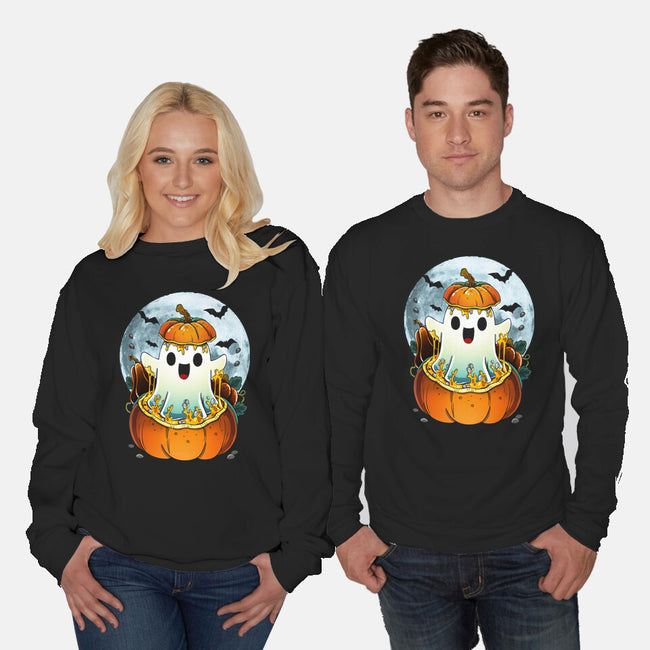 Halloween Ghost-Unisex-Crew Neck-Sweatshirt-Vallina84