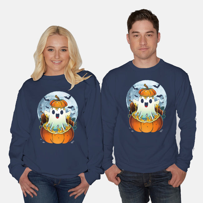 Halloween Ghost-Unisex-Crew Neck-Sweatshirt-Vallina84