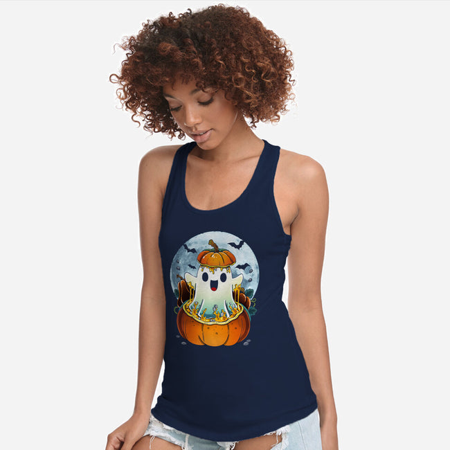 Halloween Ghost-Womens-Racerback-Tank-Vallina84