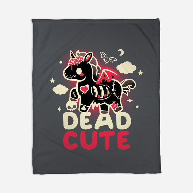 Dead Cute Unicorn-None-Fleece-Blanket-NemiMakeit