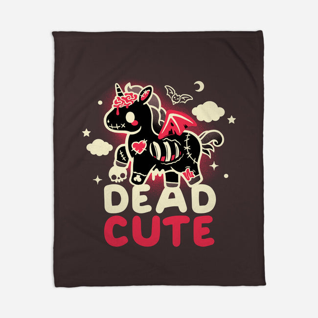 Dead Cute Unicorn-None-Fleece-Blanket-NemiMakeit