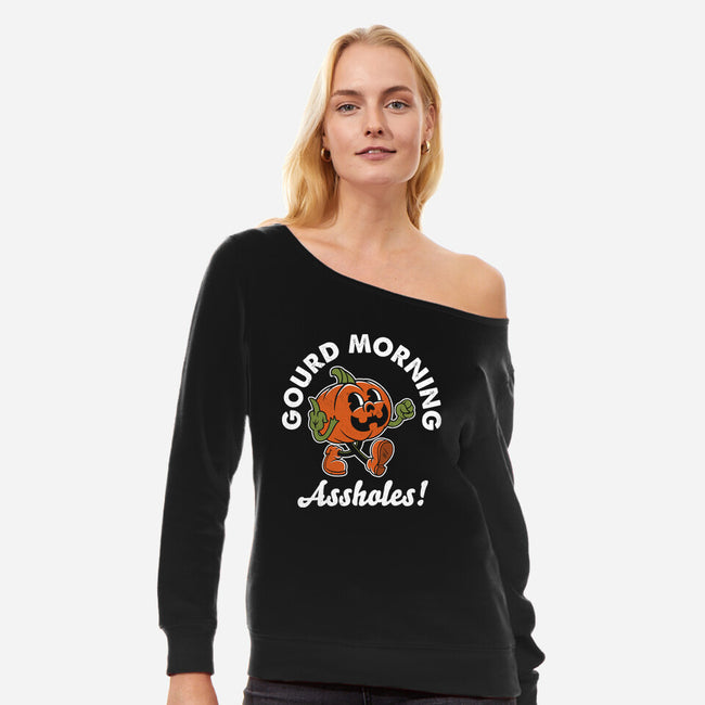 Gourd Morning!-Womens-Off Shoulder-Sweatshirt-Nemons