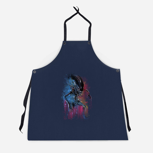 Alien Watercolor-Unisex-Kitchen-Apron-zascanauta