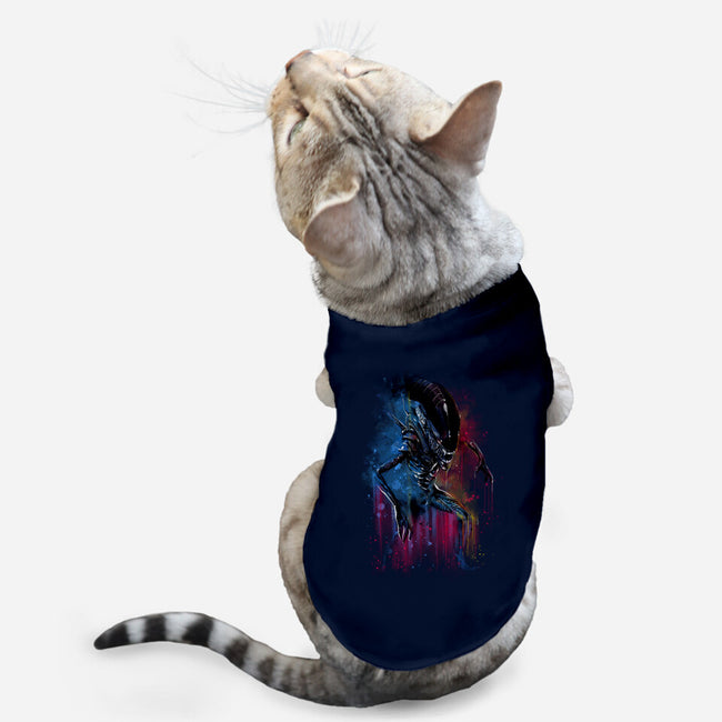 Alien Watercolor-Cat-Basic-Pet Tank-zascanauta