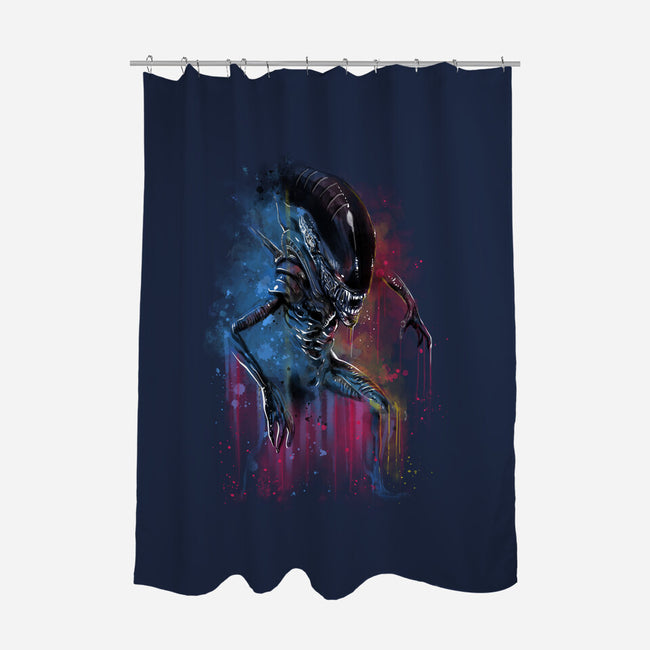 Alien Watercolor-None-Polyester-Shower Curtain-zascanauta