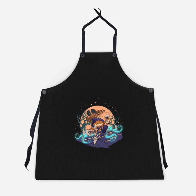 Jack Goes Trick Or Treating-Unisex-Kitchen-Apron-artyx