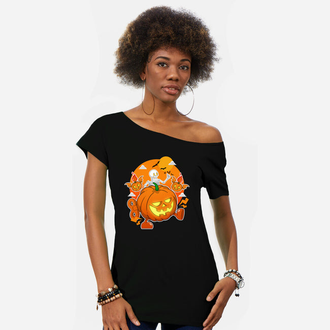 Halloween Parade-Womens-Off Shoulder-Tee-Tri haryadi