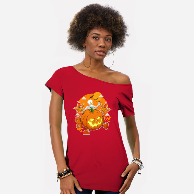 Halloween Parade-Womens-Off Shoulder-Tee-Tri haryadi