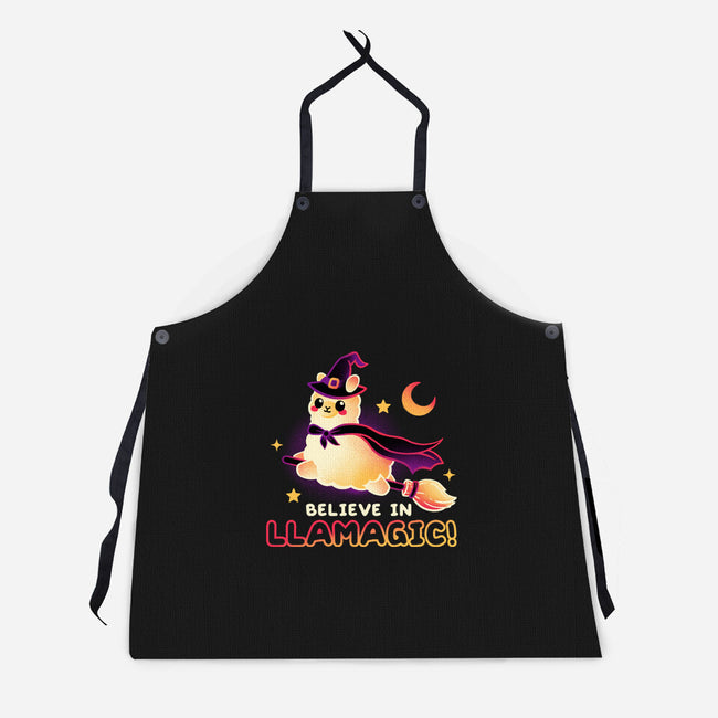 Believe In llamagic-Unisex-Kitchen-Apron-NemiMakeit