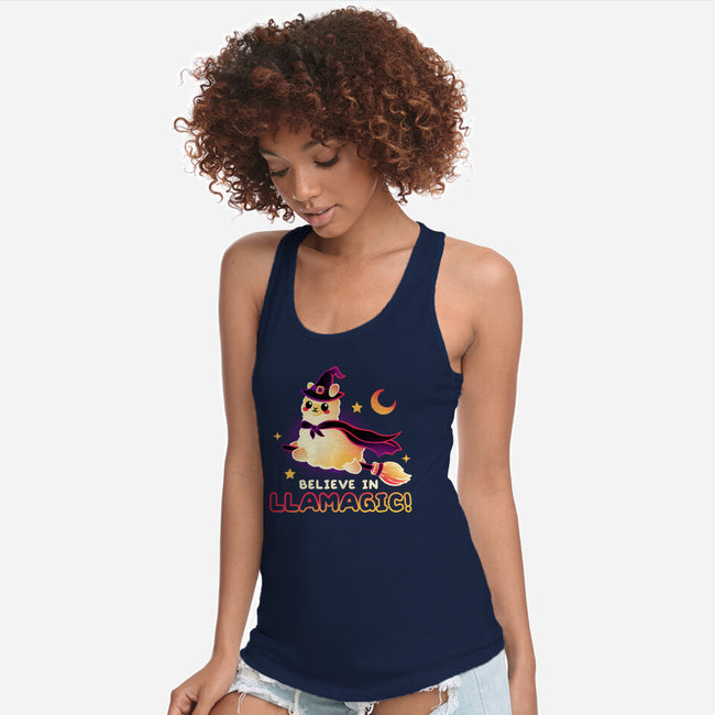 Believe In llamagic-Womens-Racerback-Tank-NemiMakeit