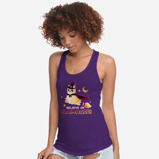 Believe In llamagic-Womens-Racerback-Tank-NemiMakeit