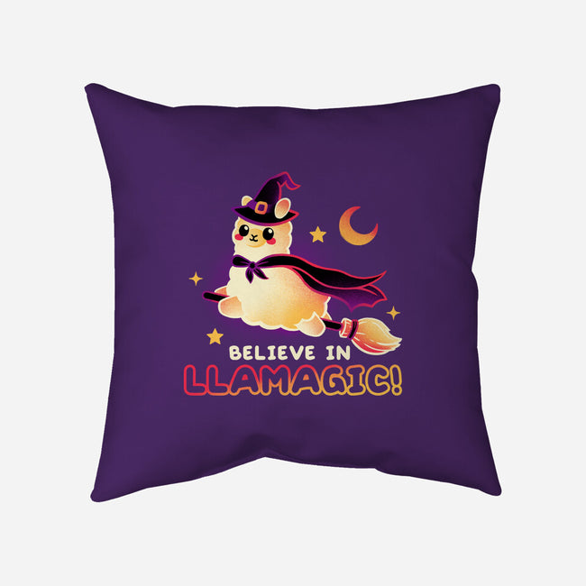 Believe In llamagic-None-Removable Cover-Throw Pillow-NemiMakeit