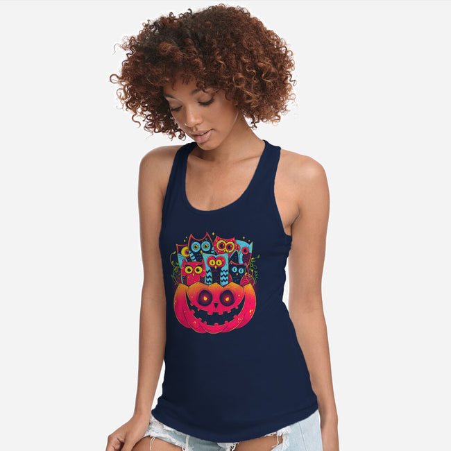 A Bowl Full Of Owls-Womens-Racerback-Tank-GODZILLARGE