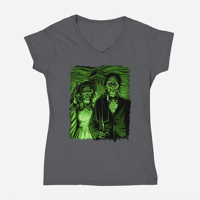 Netherworld Gothic-Womens-V-Neck-Tee-daobiwan