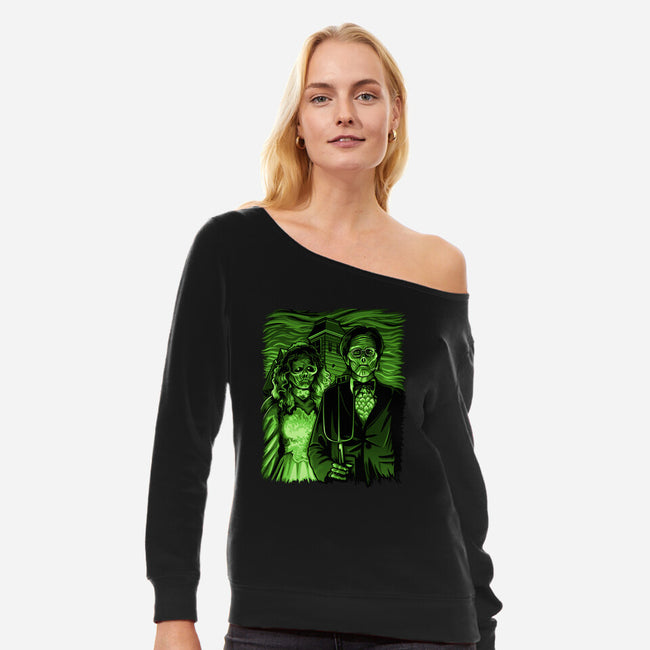 Netherworld Gothic-Womens-Off Shoulder-Sweatshirt-daobiwan