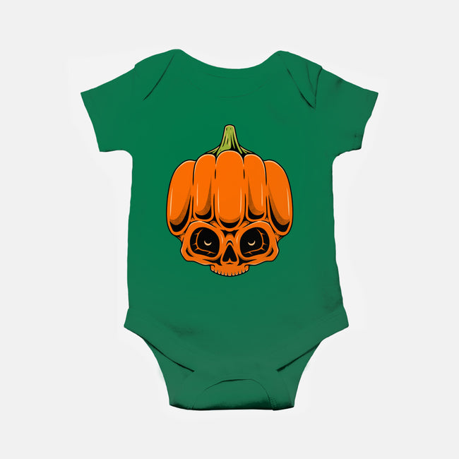 The Pumpkin Skull-Baby-Basic-Onesie-Alundrart